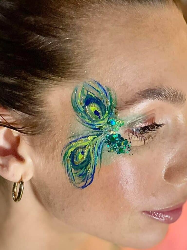Adult face paint glitter at london corporate event