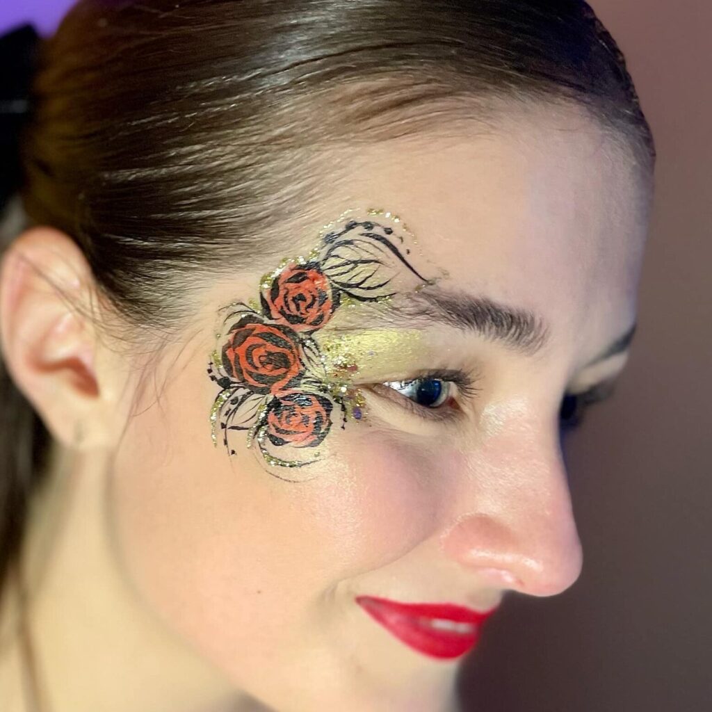 Adult face paint glitter at london corporate event