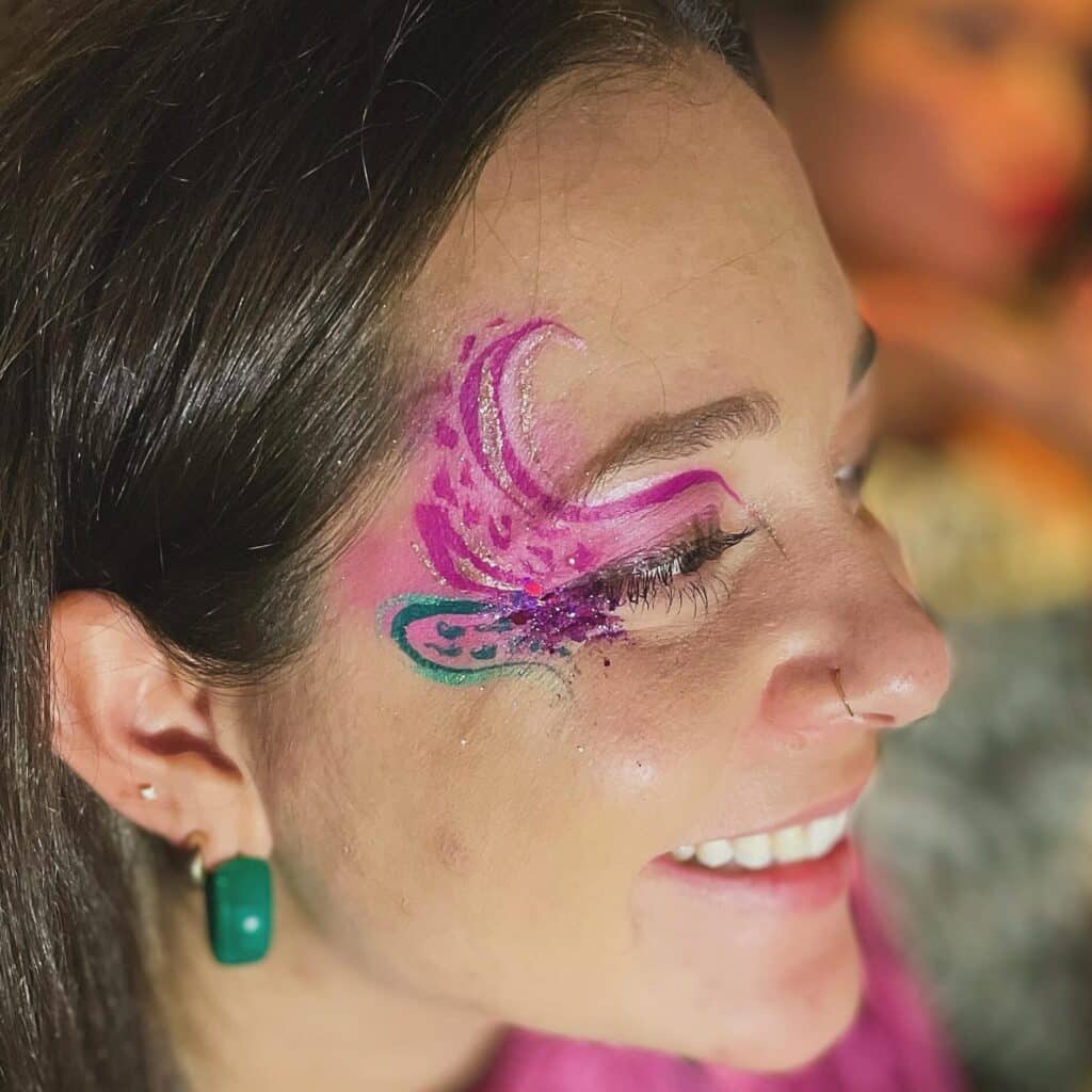 Adult face paint glitter at london corporate event